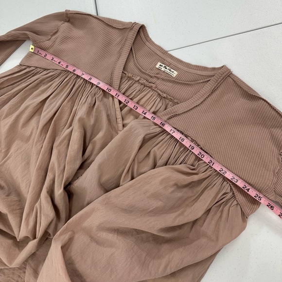 We The Free People Lyrical Tunic Button Front Blouse Flowy Soft Boho Indie Top M - Picture 6 of 11